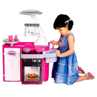 Cozinha Infantil Pia/fogão/geladeira Rosa Classic - Cotiplas