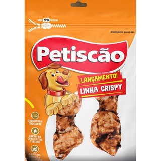 Petisco ANTIESTRESSE Osso Nó 3/4 com Crispys de Carne Crocante para Cao Caes Cachorro- IRRESSISTIVEL (Super Lançamento) - Pacote com 2 unidade PETISCÃO