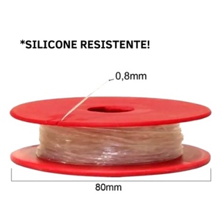 Fio De Silicone Para Pulseiras Elastico - Transparente - 0.8mm - 10m