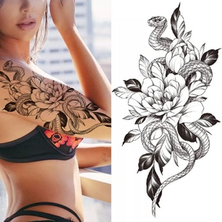 Tatuagem Temporária Adesivo À Prova D'água Floral Rosa Flores Menina Bonita