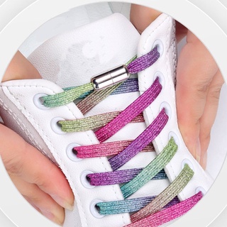 Al Preguiçosos Cadarço Elástico Colorido Plana Sapato Cadarço Sem Laço Crianças Adulto Sneakers Preguiçosos Laços Um Tamanho Serve Para Todos Os Sapatos