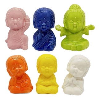 Buda Enfeite Mini de Cerâmica Colorido Decoraçao Nao Vejo, Ouço, Falo - ZALLUNA