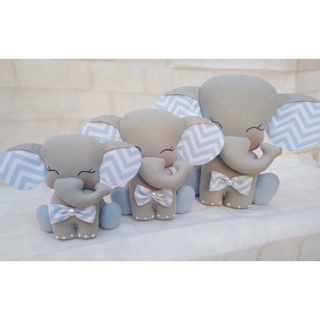 Trio de ursos elefantes para nicho do quarto do bebê azul menino (2)