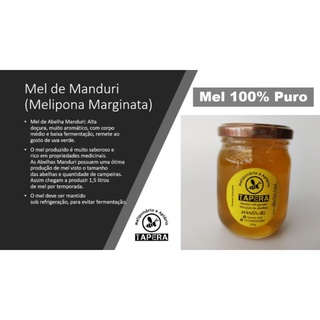Mel de abelha Manduri puro 250g