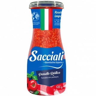 Passata De Tomate Rústica Vidro 520g Sacciali