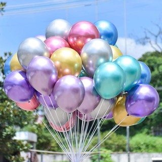 25 Unidades Balão N°9 Bexiga Metalizado Cintilante Platino Cromado Diversas Cores Número 9