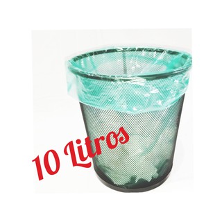 Saco de lixo 10 Litros Verde com 100 unid ideal para banheiro escritório cozinha