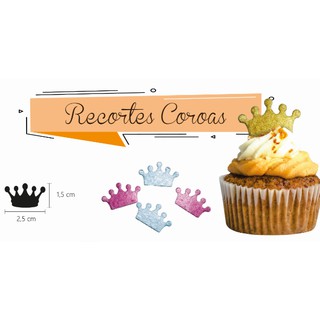 Coroa de Papel Arroz 100% comestível 10 unidades - Dourado e Prata - Para Cupcakes, Bolo, Torta