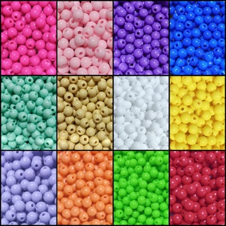 Bolinhas Abs 6mm 100 Unidades Miçangas Coloridas Para Bijuterias Acessórios Artesanato
