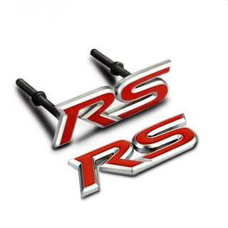 1pcs Rs Metal Grade Dianteira De Aço Emblema Logo Com Conjunto De Parafusos