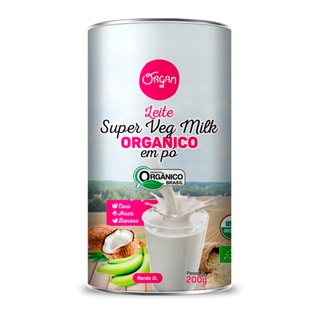 Super Veg Milk , Leite Vegetal em pó, Leite de Coco Arroz Banana Verde - Organ