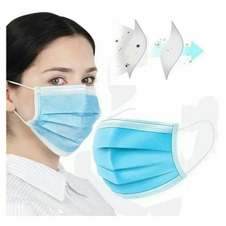 Máscara Descartável Tripla de Proteção Facial com Clip Nasal-Caixa com 50 unidades ou pacote com 10 unidades