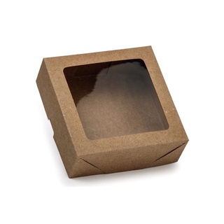 5 UN caixa para presente papel kraft quadrada pequena 12x12x4 (5)