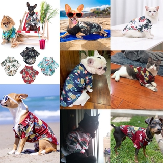🍒 QINJUE 1Pcs Camiseta/Blusa Polo Estilo Havaiano Para Animais De Estimação/Cachorros/Camisetas Cachorro Verão (4)