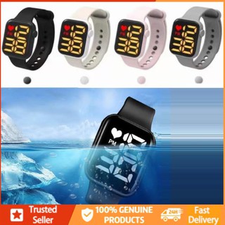 Waterproof Square apple led watch sports fashion male and female students bathing and swimming