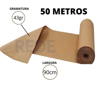 Papel Semi Kraft 90cm Bobina 2kg Modelagem/Embalagem/Envelopamento 50m (1)