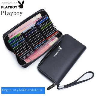 Playboy anti-theft swipe multi-card card bag organ zipper wallet men s and women s anti-degaussing card bag all-in-one b