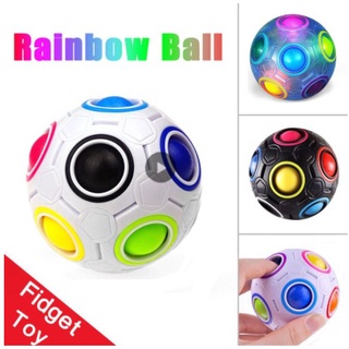 Cubo Mágico Bola Fidget Toy Puzzle Rainbow Ball Anti Estresse Quebra-Cabeça Arco Iris