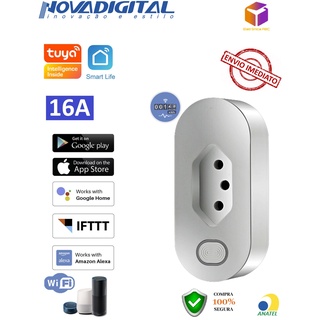 Tomada Inteligente WIFI Smart Home 16A com Monitoramento de Energia APP Automação Residencial