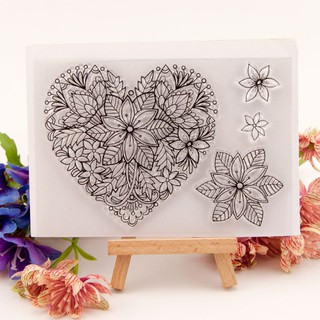 chin Heart Flower Silicone Clear Seal Stamp DIY Scrapbooking Embossing Photo Album Decorative Paper Card