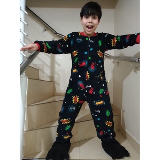 Macacão Pijama Peluciado em Microfibra Infantil e Adulto