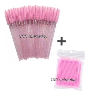 100 Escovinhas + 100 Microbrush Cotonete