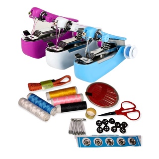 Kit mini maquina de costura com kit costura portátil pequenos reparos manual (4)