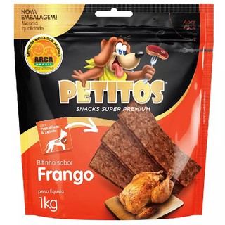 Bifinho para cães Petitos Snacks Super Premium Frango 1kg