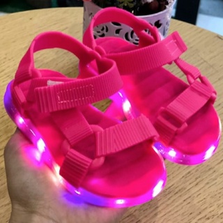 Sandália Mini Papete Evoluction Led Infantil Baby Chinelo Velcro