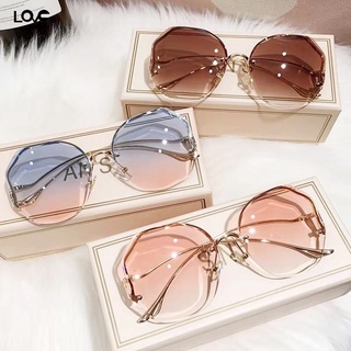 Óculos de sol hexágono gradiente feminino UV400