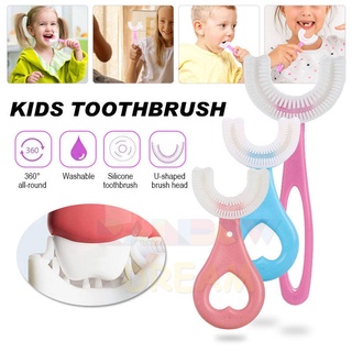 Escova De Dentes Infantil Em Formato De U 360 Limpeza Redonda/Seguro/Cuidado Oral