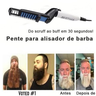 Chapinha modelador Pente Portatil para cabelo e barba masculino Pente Eletrico Escova Alisadora (5)