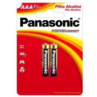 2 Pilhas AAA Alcalina Panasonic Palito Cilíndrica Power