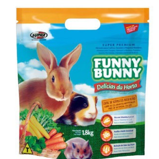 Ração Supra Funny Bunny 1.8kg Delícias da Horta Coelhos, Hamster e Outros Pequenos Roedores (1)