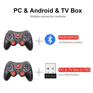 T3 Wireless Bluetooth Controle de Jogo Sem Fio 2.4G USB para Celular Android / PC / PS3 / Box TV (4)