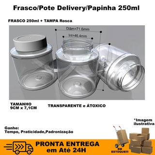 Kit Mini Potinho Papinha 250ml Geleinha Lembrancinhas Plástico (7)