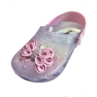 sandália laço infantil babuche tie day colorida bebê cristal transparente brilho pvc alta qualidade Juju shoes