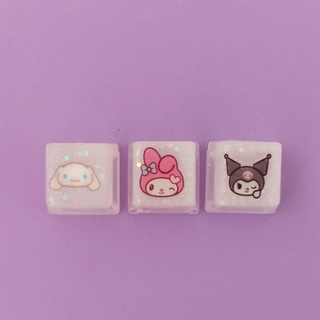 Teclas Sanrio - Kuromi - My Melody - Cinnamoroll - Hello Kitty - Keycaps Fofas Para Teclado Mecânico - Unidade (2)