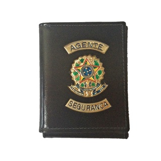 Agente Segurança - carteira em couro legítimo