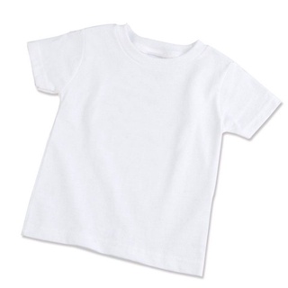 Camiseta Básica infantil Modelagem Grande Manga Curta Branca 100% algodão - Tamanhos : 1, 2, 3, 4, 6, 8, 10, 12, 14, 16