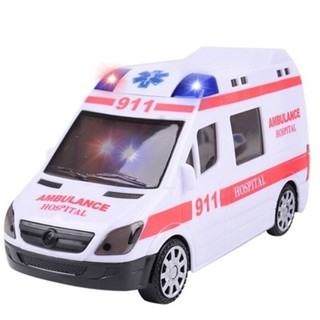 Carrinho De Brinquedo Modelo Ambulância Infantil Bate E Volta Com Sirene Musical E Luzes
