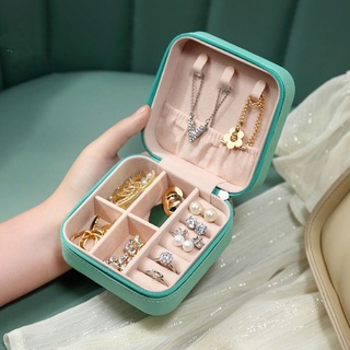 Brinco de armazenamento de joias portátil armazenamento de colar anel brinco de joias pequena caixa de brinco delicada caixa de joias (4)