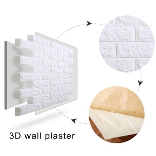Papel de parede 3D autoadesivo com auto relevo a PROVA D'AGUA Tijolo Branco Antimofo Decoração de casa (5)