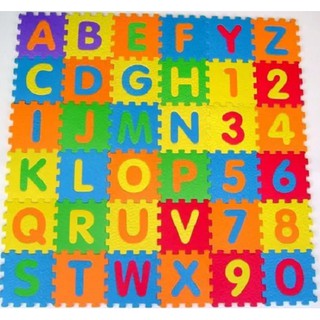 Kit com 3 conjuntos de 36pcs alfabeto numerais crianças jogar tapete brinquedo educativo tapetes de eva 5cm X 5cm