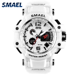 SMAEL Men Watches White Sport Watch LED Digital 50M Waterproof Casual Watch S Shock Male Clock 1509 Watch Man