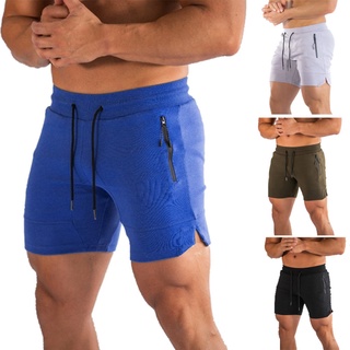 Calções Homens Do Esporte Zip Bolso Academias De Fitness Correndo Calças Curtas Sweatpants Praia