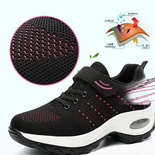 Women's shoes spring knitting swing shoes breathable casual sports shoes platform travel shoes wedge shoes (5)