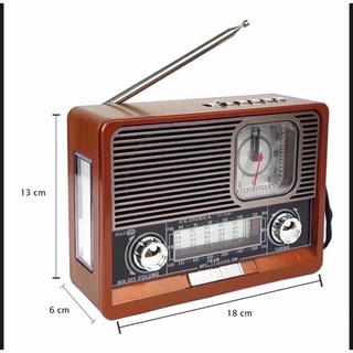 Rádio Com Relógio Retrô Vintage Am/fm Bluethoot Usb Bateri ec105 (2)