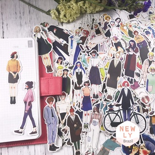 LIAOYING 100/171PCS Stationery Gift Self-adhesive Decorative Welt Cartoon Silhouette Paster Mori Girls Stickers
