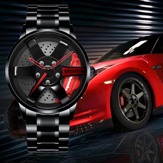 2021 relógios masculinos Car Rim Hub Wheel Watch Custom Design Car Rim Sports Wheel Watch Waterproof Creative Masculino Relógios